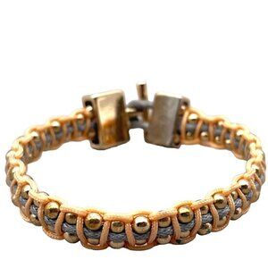 Vivi Love Beaded Fashion Bracelet Gold Tone Toggle Closure 7 Inches